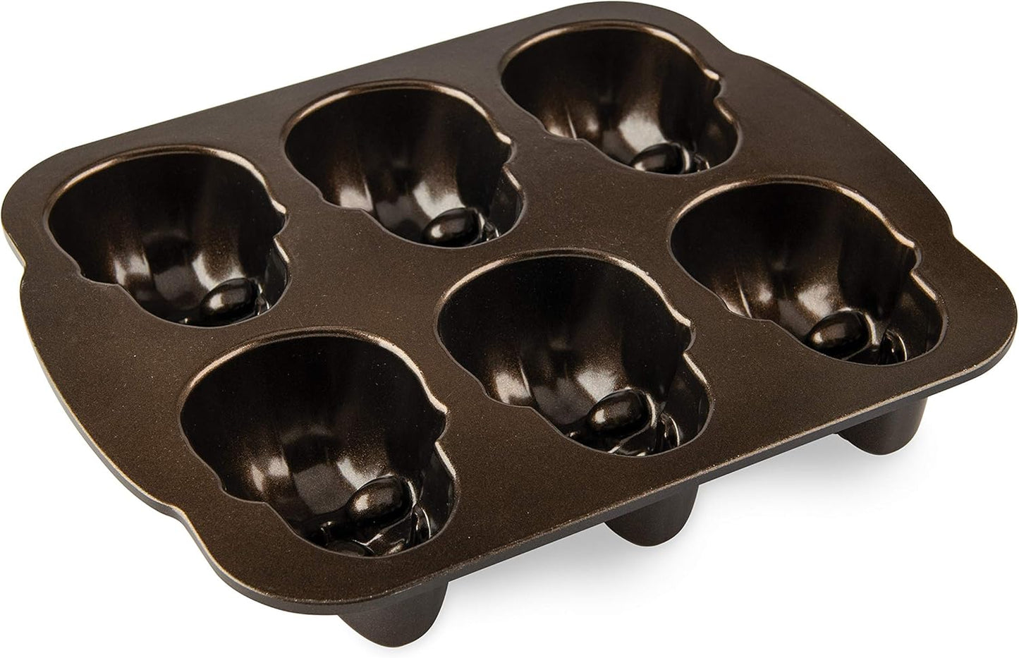 Spooktacular Haunted Skull Cakelet Pan – Perfect for Halloween Baking in Bronze!