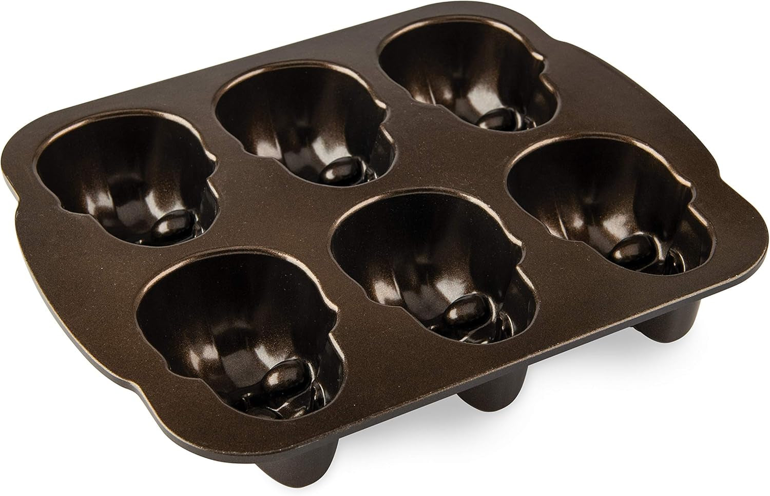 Spooktacular Haunted Skull Cakelet Pan – Perfect for Halloween Baking in Bronze!