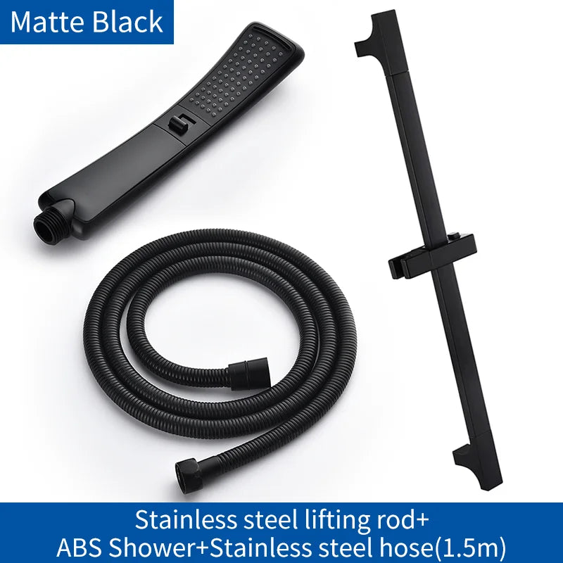 Black Waterfall Shower Head High Pressure Rain Shower Sprayer Set Water Saving Filter Sprayer High Quality Free Shipping