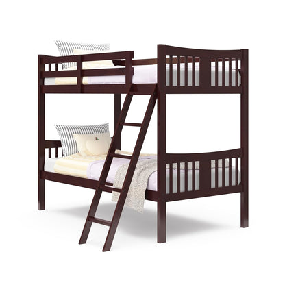 Caribou Twin-Over-Twin Bunk Bed – GREENGUARD Gold Certified Bunk Bed for Kids Bedroom, Converts to 2 Individual Twin Beds, No Box Spring Required (Espresso)