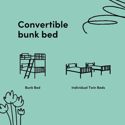 Caribou Twin-Over-Twin Bunk Bed – GREENGUARD Gold Certified Bunk Bed for Kids Bedroom, Converts to 2 Individual Twin Beds, No Box Spring Required (Espresso)