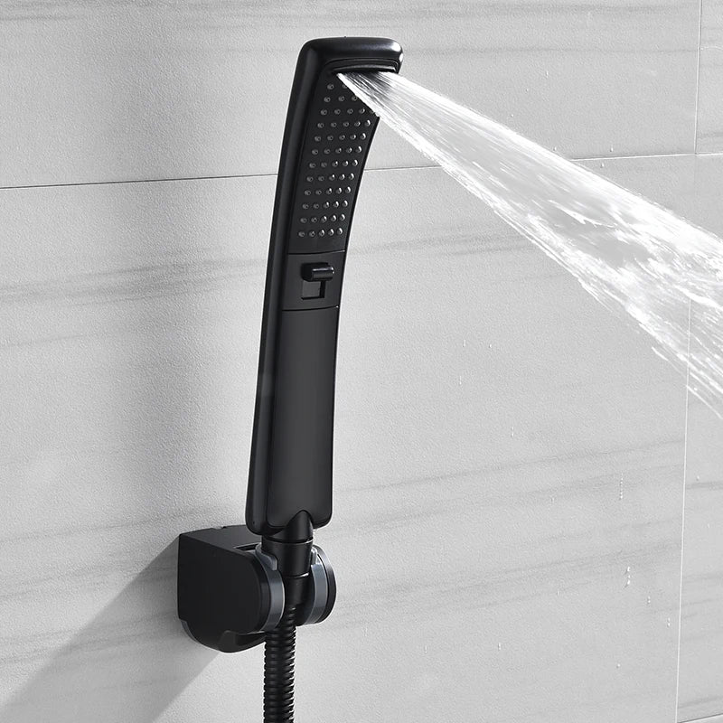 Black Waterfall Shower Head High Pressure Rain Shower Sprayer Set Water Saving Filter Sprayer High Quality Free Shipping