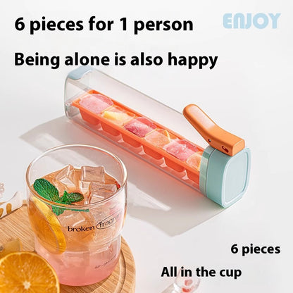Premium Food Grade Ice Cube Maker with Storage Box - Perfect Kitchen Gadget for Easy Ice Creation