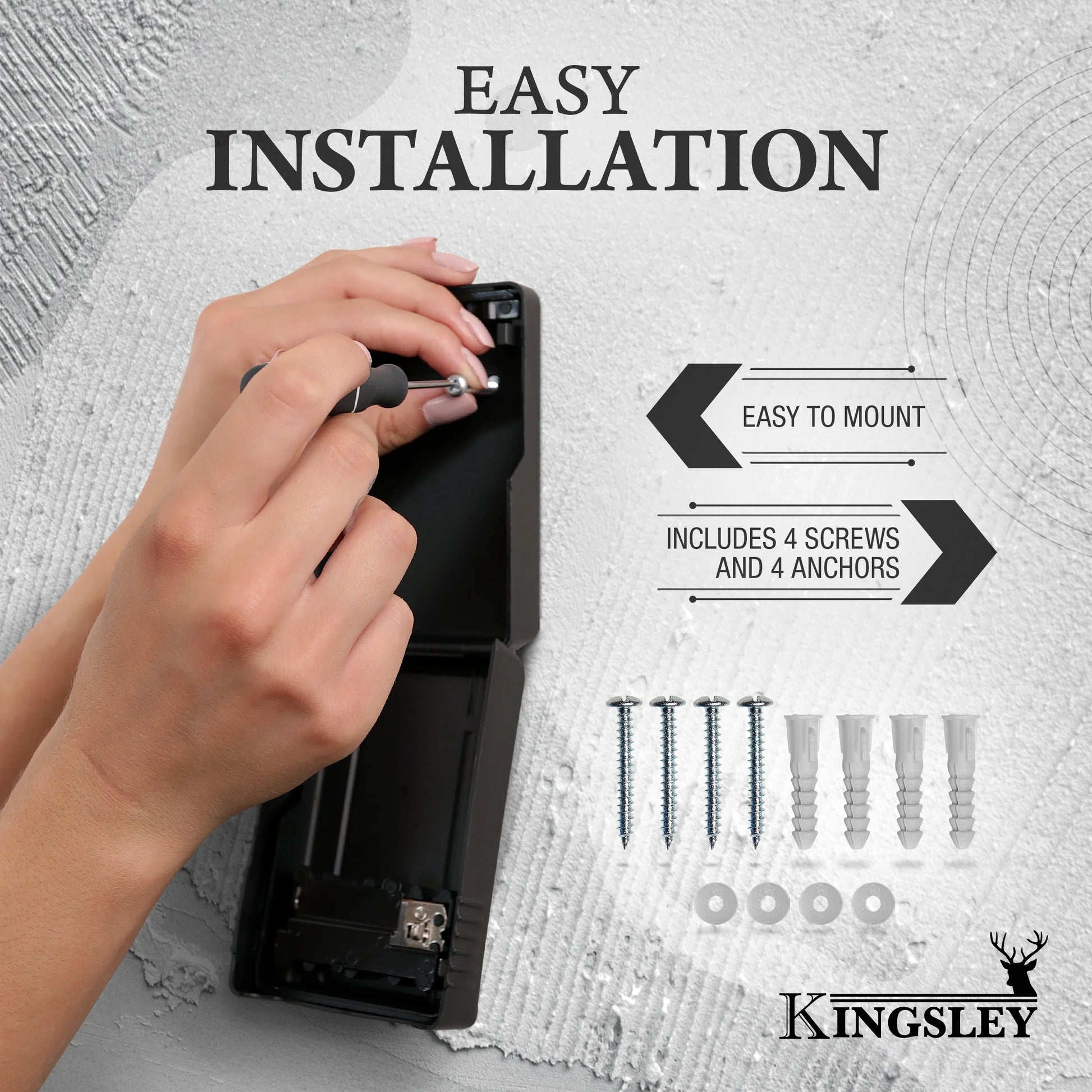Weatherproof Key Lock Box, Wall Mount, 4-Digit Combination, Large Capacity for Spare Keys