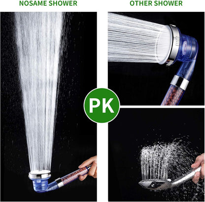 Shower Head,Filtered High Pressure Water Saving Shower Head with Hose Ionic Handheld Shower Head (Blue)