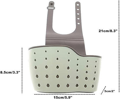 Kitchen Sink Caddy Sponge Holder Hang Basket for Scrubber Dish Brush Kitchen Accessories Organizer(Light Blue)