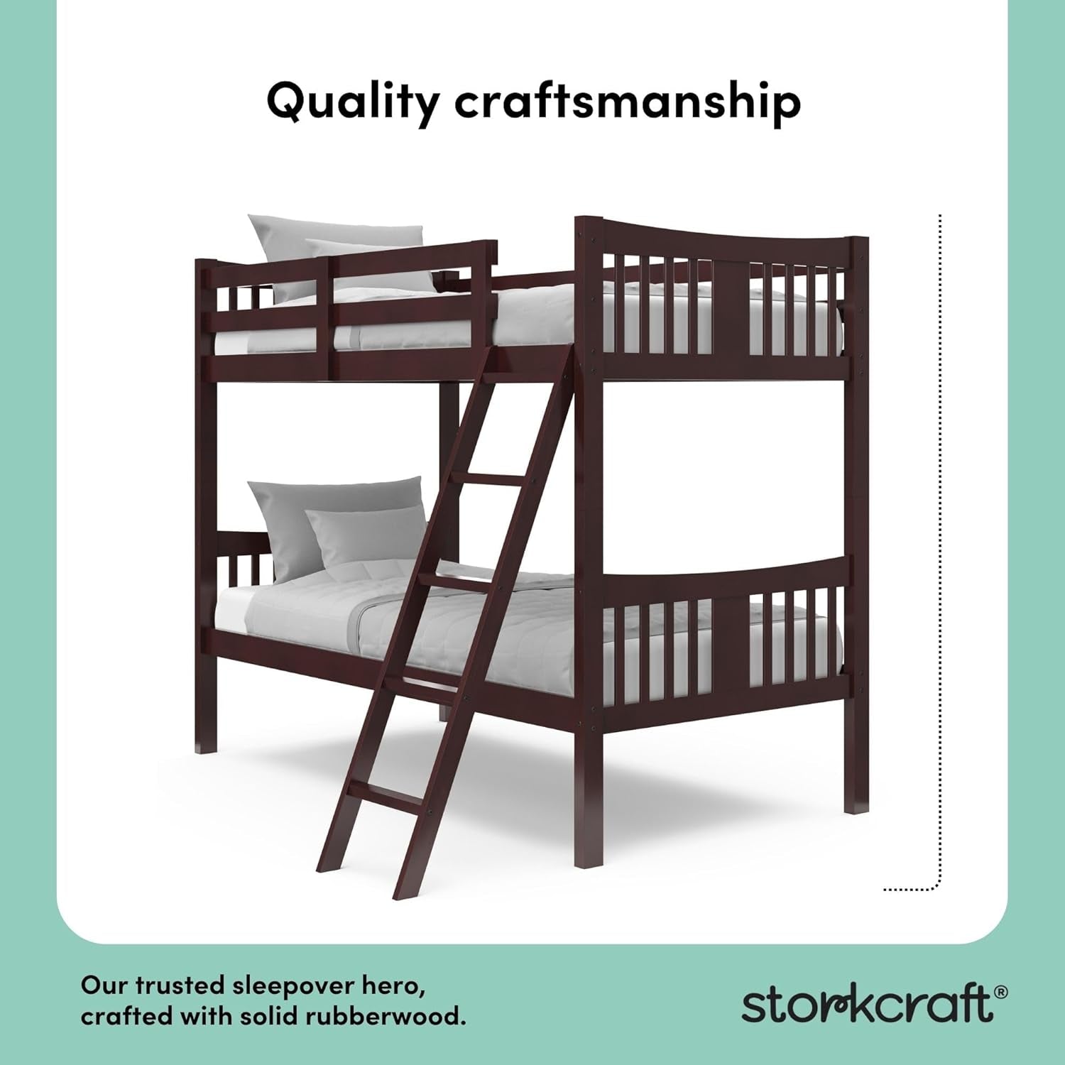 Caribou Twin-Over-Twin Bunk Bed – GREENGUARD Gold Certified Bunk Bed for Kids Bedroom, Converts to 2 Individual Twin Beds, No Box Spring Required (Espresso)