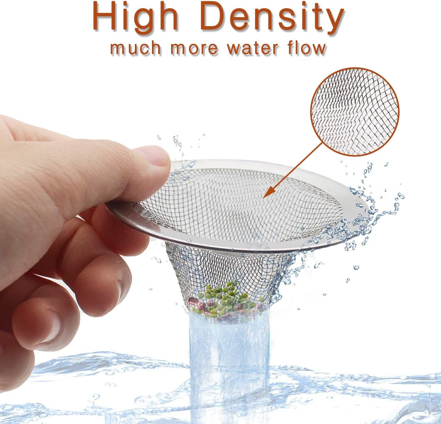 2Pcs Heavy Duty Stainless Steel Slop Basket Filter Trap, 2.75" Top / 1" Mesh Metal Sink Strainer Shower Drain Hair Catcher for Kitchen Bathroom Bathtub Wash Basin Floor Balcony Drain Hole, Utility
