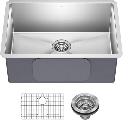 KRAUS Standart PRO 26-Inch 16 Gauge Undermount Single Bowl Stainless Steel Kitchen Sink, KHU100-26