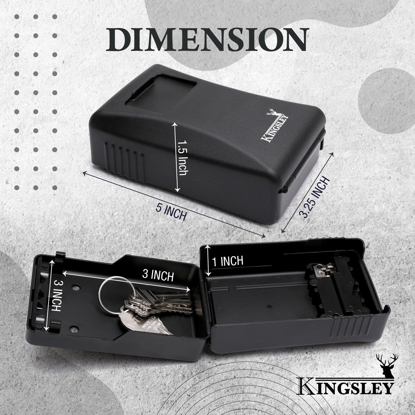 Weatherproof Key Lock Box, Wall Mount, 4-Digit Combination, Large Capacity for Spare Keys