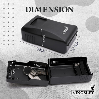 Weatherproof Key Lock Box, Wall Mount, 4-Digit Combination, Large Capacity for Spare Keys
