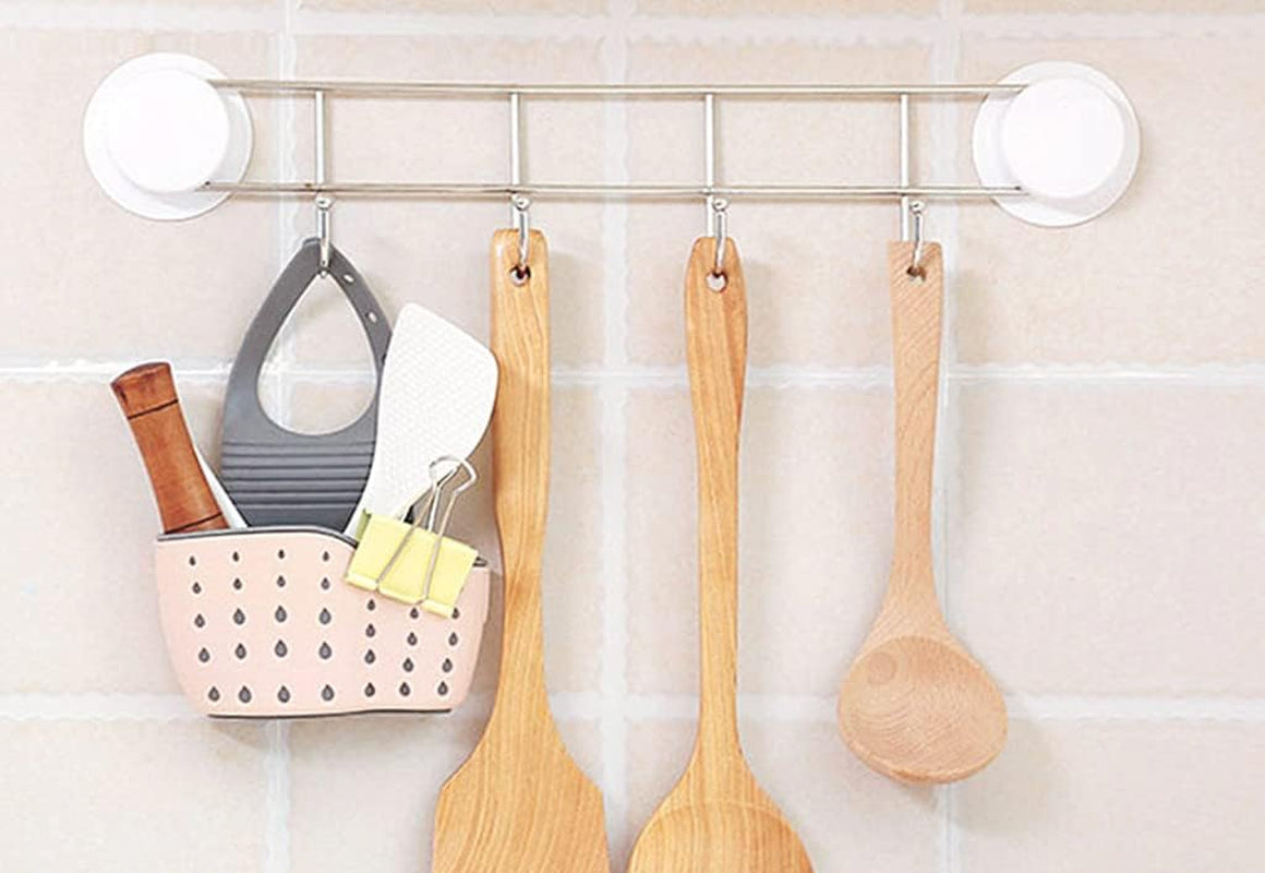 Kitchen Sink Caddy Sponge Holder Hang Basket for Scrubber Dish Brush Kitchen Accessories Organizer(Light Blue)