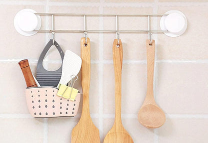 Kitchen Sink Caddy Sponge Holder Hang Basket for Scrubber Dish Brush Kitchen Accessories Organizer(Light Blue)