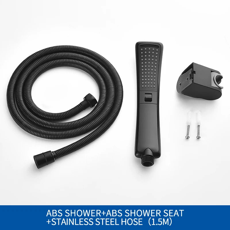 Black Waterfall Shower Head High Pressure Rain Shower Sprayer Set Water Saving Filter Sprayer High Quality Free Shipping