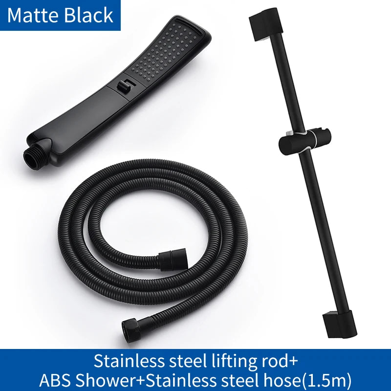 Black Waterfall Shower Head High Pressure Rain Shower Sprayer Set Water Saving Filter Sprayer High Quality Free Shipping