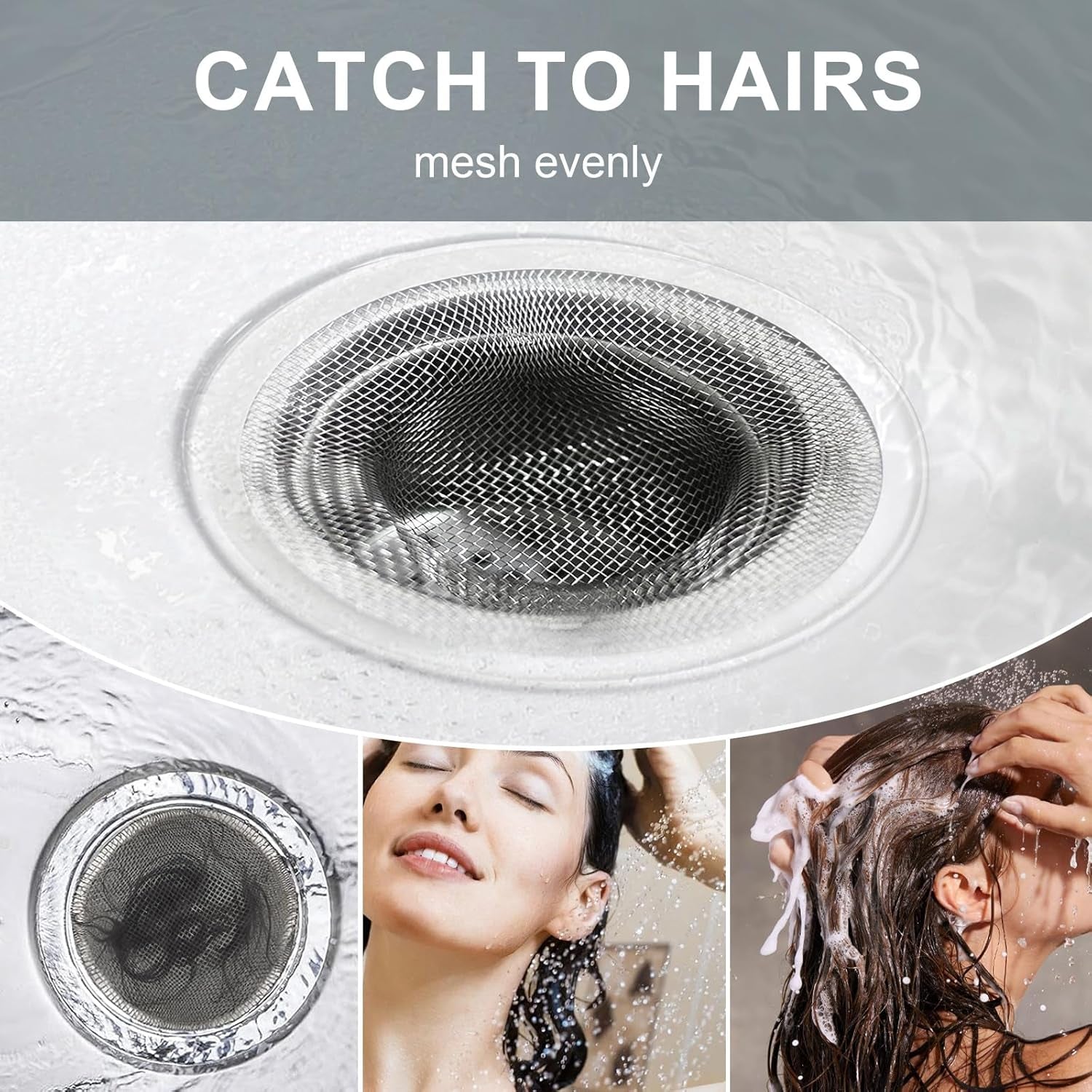 2Pcs Heavy Duty Stainless Steel Slop Basket Filter Trap, 2.75" Top / 1" Mesh Metal Sink Strainer Shower Drain Hair Catcher for Kitchen Bathroom Bathtub Wash Basin Floor Balcony Drain Hole, Utility