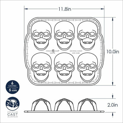 Spooktacular Haunted Skull Cakelet Pan – Perfect for Halloween Baking in Bronze!