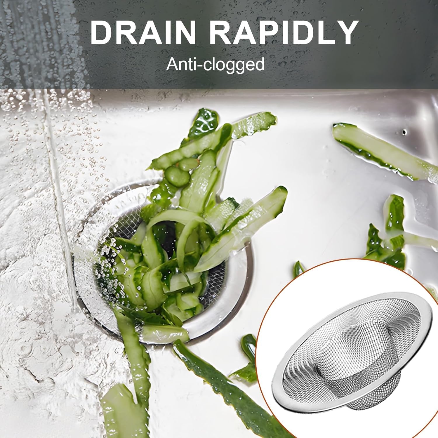 2Pcs Heavy Duty Stainless Steel Slop Basket Filter Trap, 2.75" Top / 1" Mesh Metal Sink Strainer Shower Drain Hair Catcher for Kitchen Bathroom Bathtub Wash Basin Floor Balcony Drain Hole, Utility