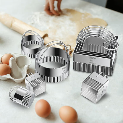 Fluted Edge Biscuit Cutter Set – Perfect Round Cutters for Scones, Pastries, Dumplings, and Fondant Baking