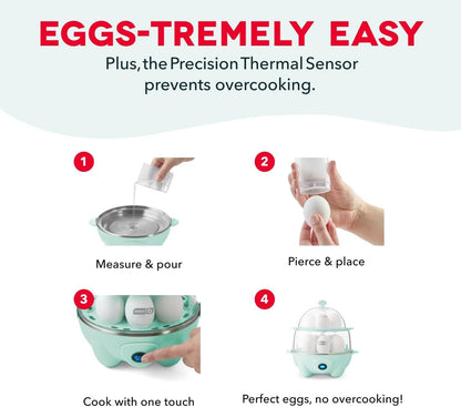 Deluxe Egg Cooker - Boiler, Poacher & Steamer - Includes Measuring & Recipe Guide - Dishwasher Safe - Holds 12 Eggs, Black